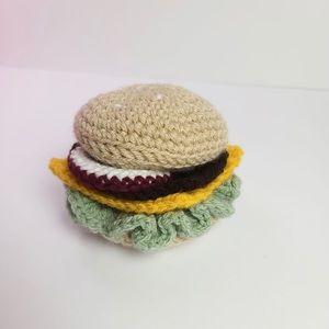 Handmade Crochet Burger for Kids Play Kitchen!